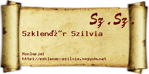 Szklenár Szilvia névjegykártya