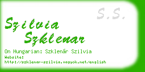 szilvia szklenar business card